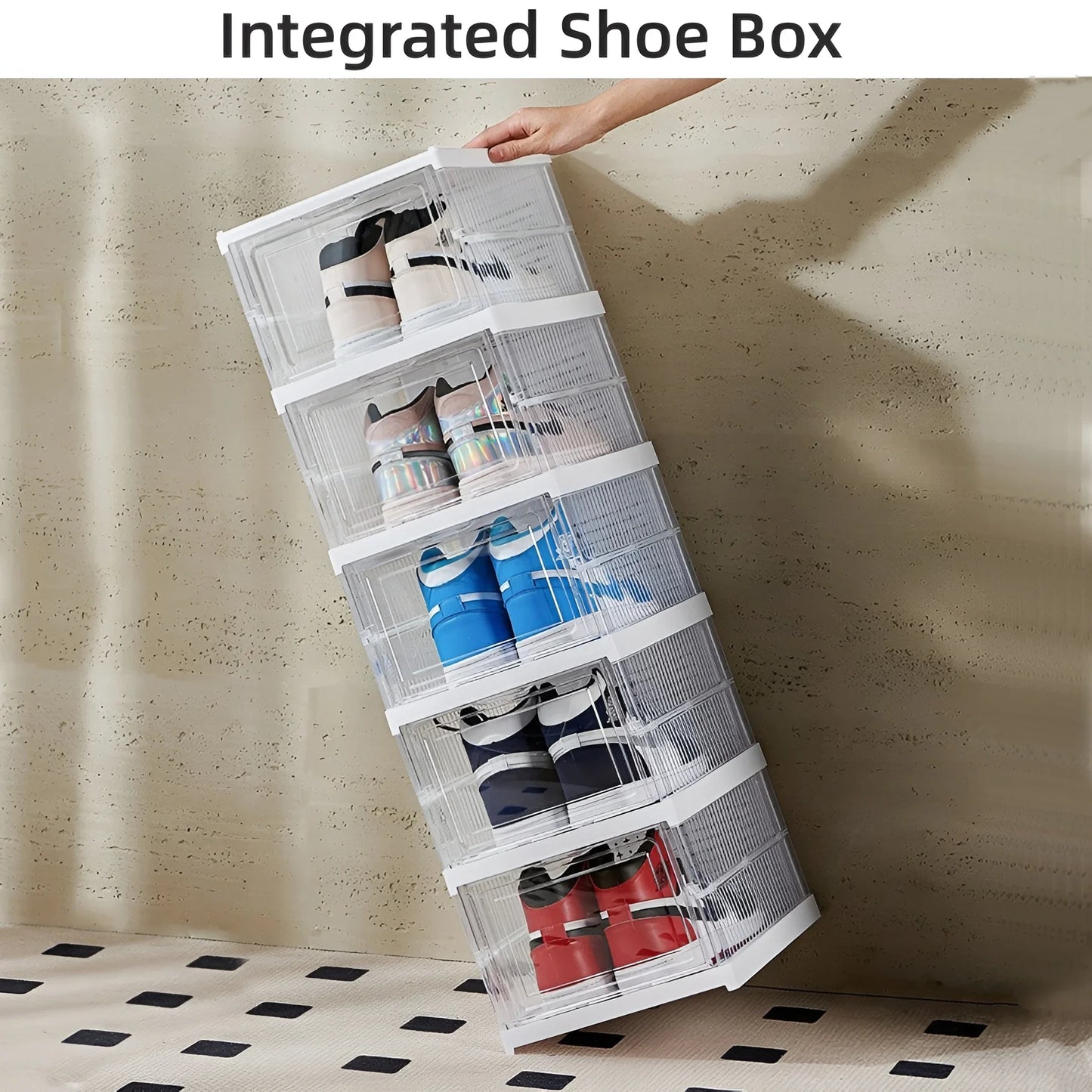 Transparent Shoes Box 6 Layers Shoe Display Case