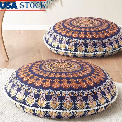 Large Meditation Floor Pillows Set of 2 Memory Foam Cushions