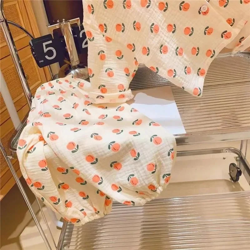 Boys And Girls Wide Leg Trousers Summer  Pants Children 's Full Printing Casual Loose Fashion Thin Pants 80-120CM