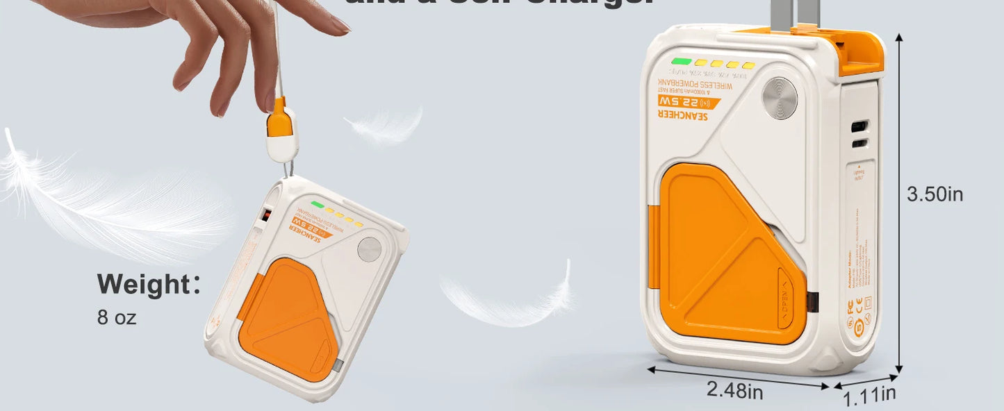 6-in-1 multifunctional power bank for wireless charging,