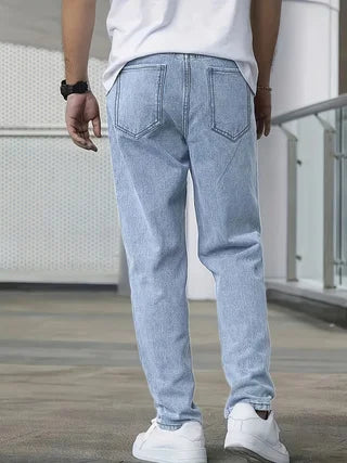 Men's stylish washed denim pants